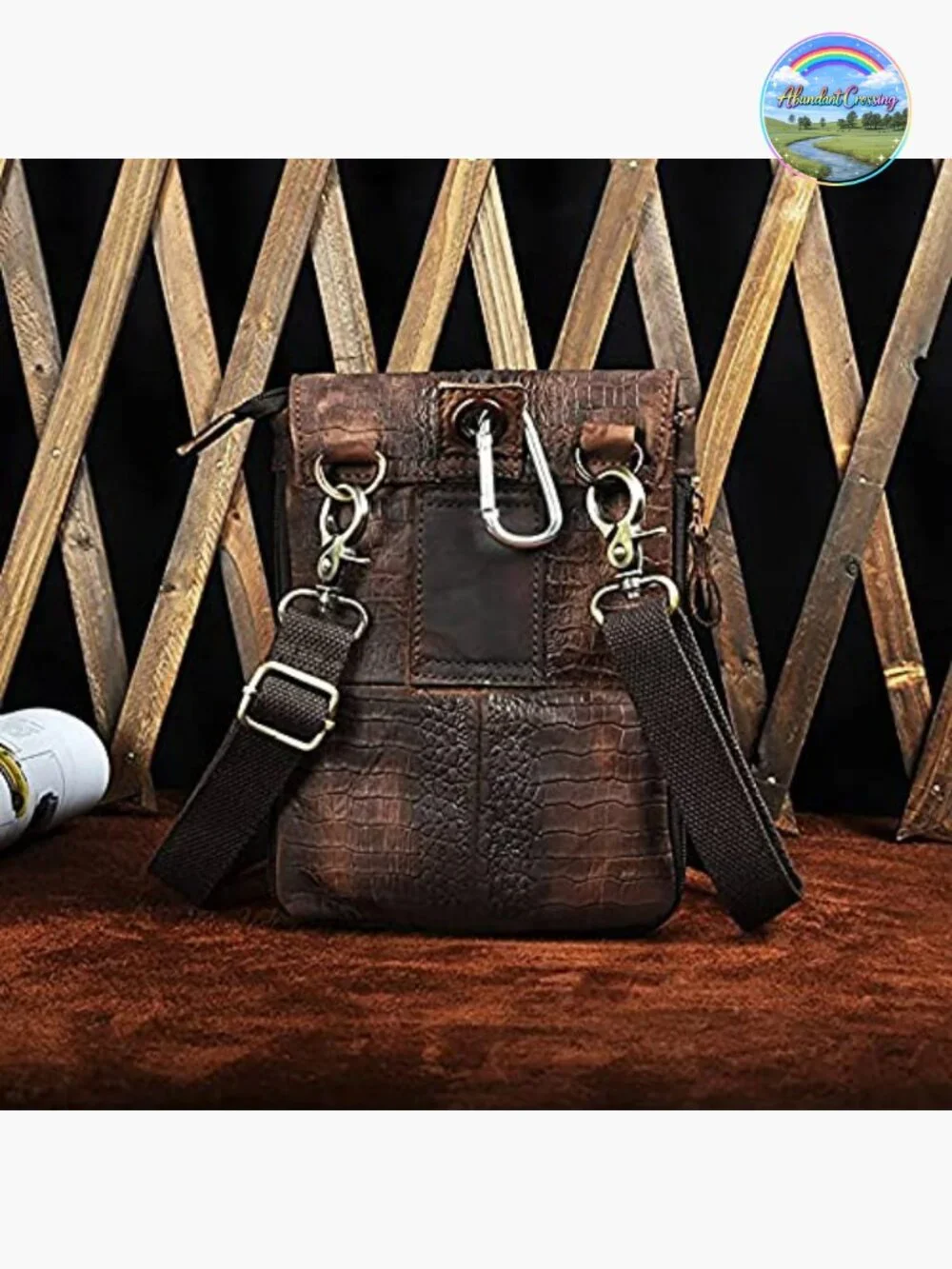 Genuine Leather Small Messenger Shoulder Satchel Phone Pouch Belt Waist Bag